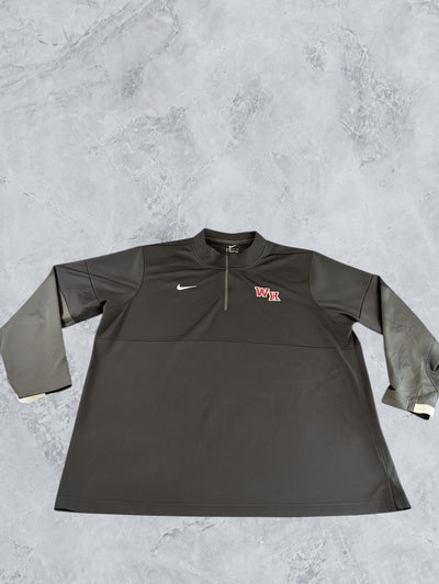 Zwart Nike herenvest maat XXL met kwartrits en logo op de borst (fleecetrui / sweatvest)