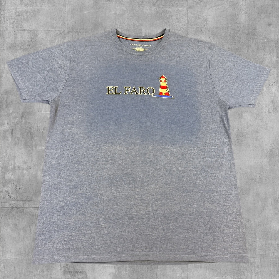 Tommy Hilfiger t-shirt grijs print heren maat XL katoen shirt tee vintage