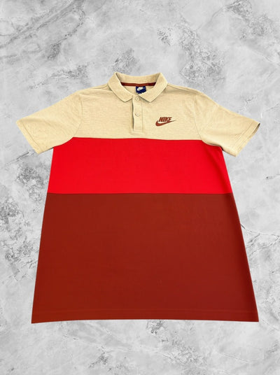 Rode Nike piquéshirt maat M (polo / sportshirt), colourblockdesign