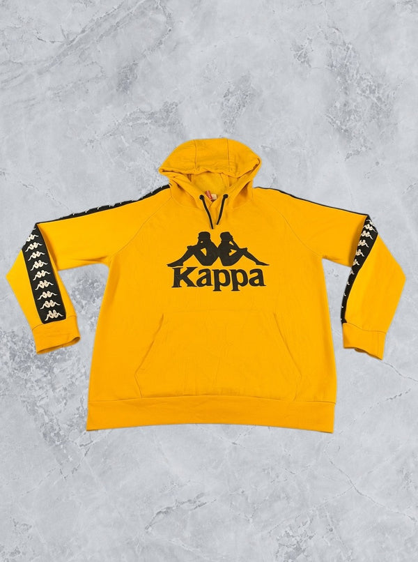 Geel-zwarte Kappa capuchontrui (hoodie) met Omini-logo - heren maat L