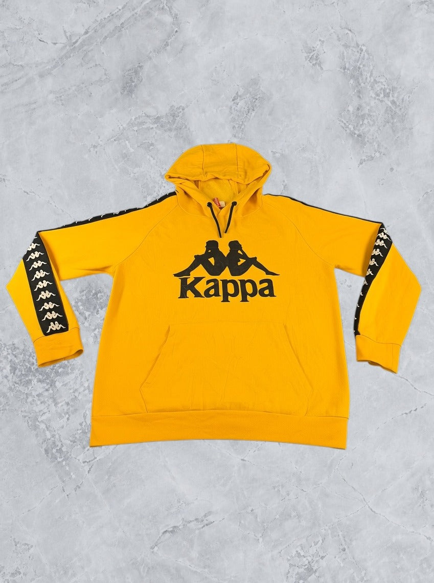 Geel-zwarte Kappa capuchontrui (hoodie) met Omini-logo - heren maat L