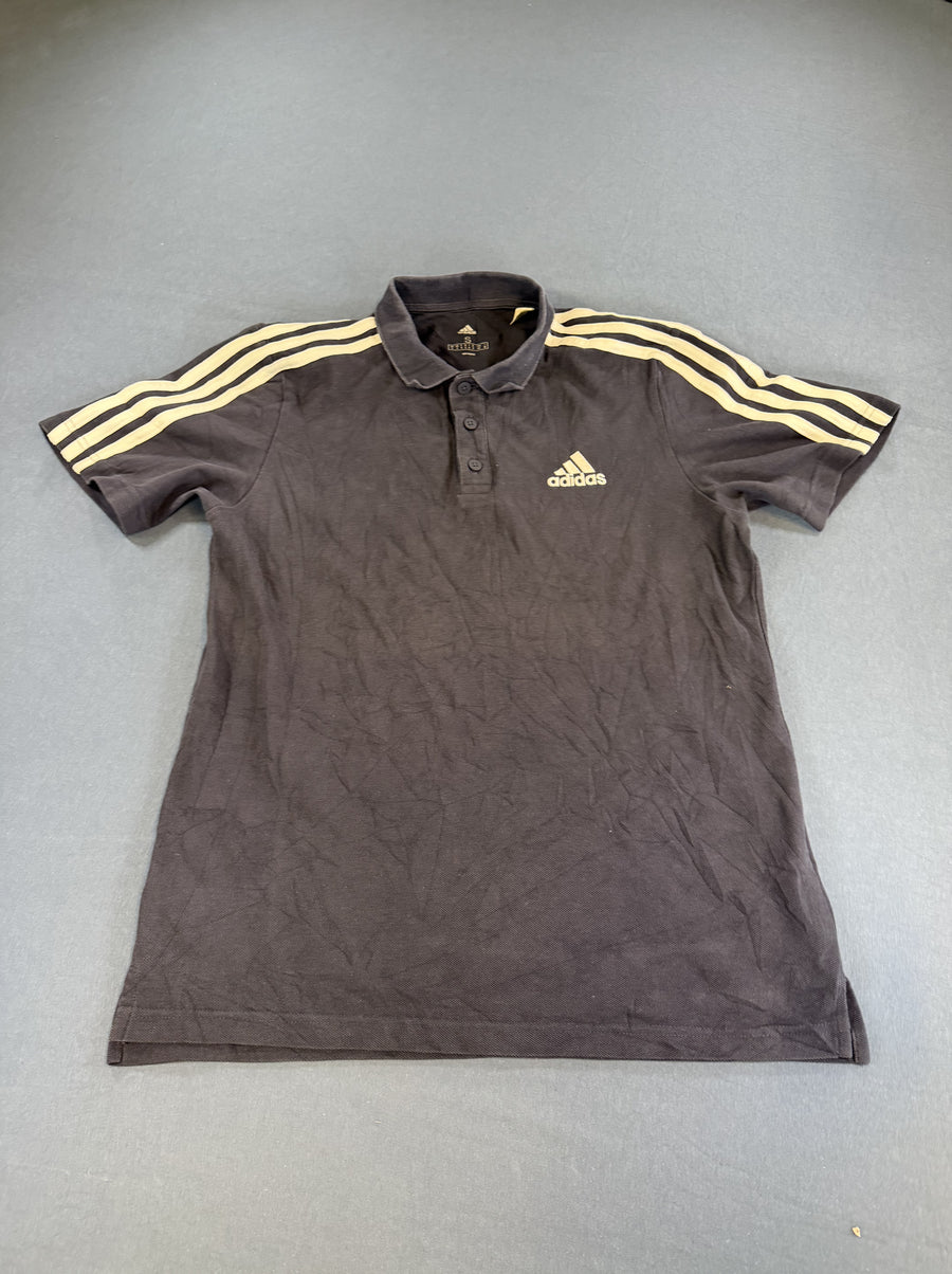 Blauwe adidas polo (piqué shirt / polohemd), heren maat S