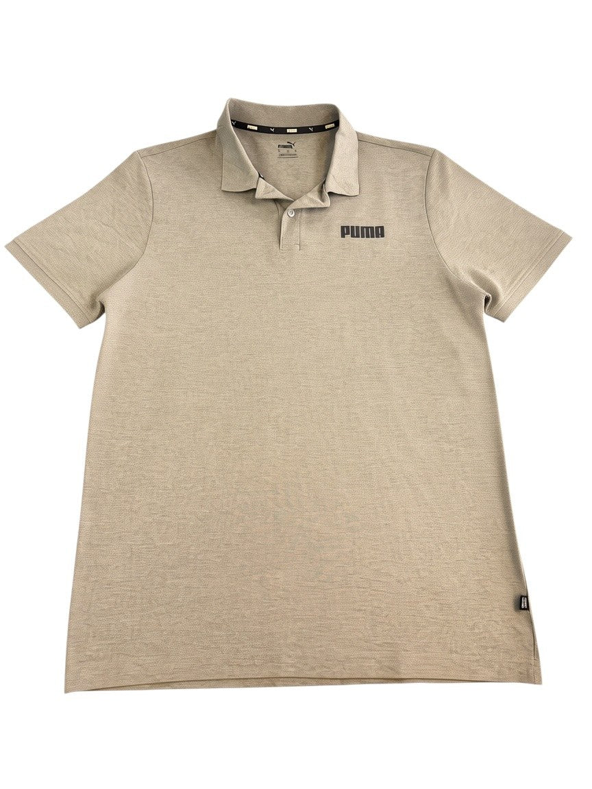 Puma polo lichtgrijs gemêleerd maat L