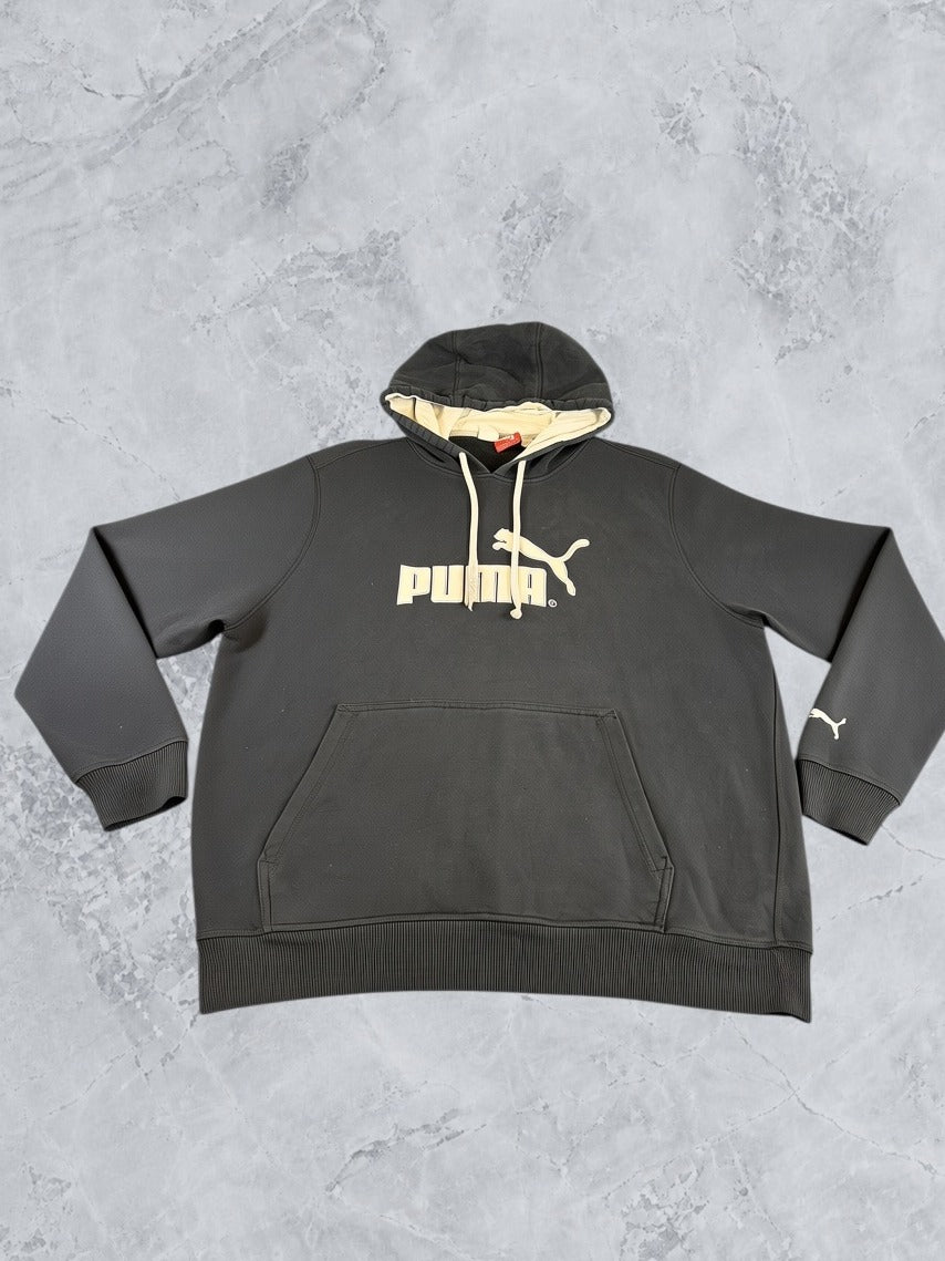 Zwarte Puma hoodie (capuchonvest) met geborduurd logo, heren maat XL
