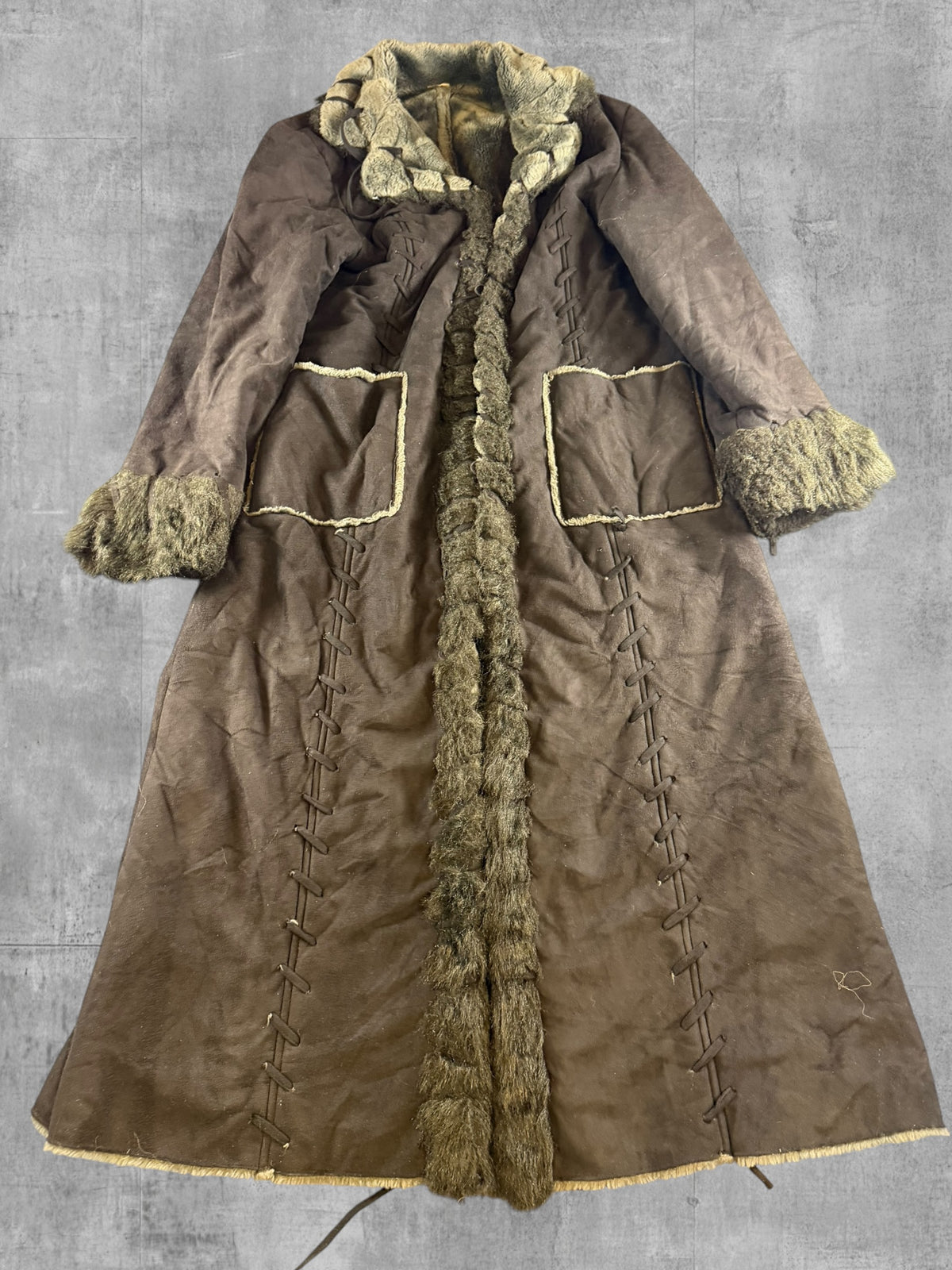 Vintage Dressing Afghaanse jas zwart dames maat M