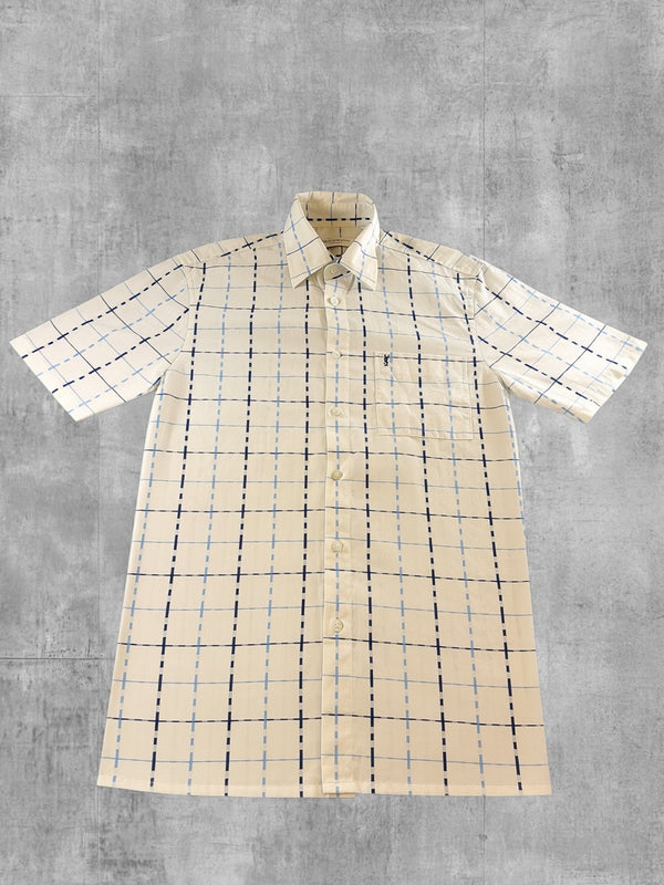 Saint Laurent Blouse wit geruit