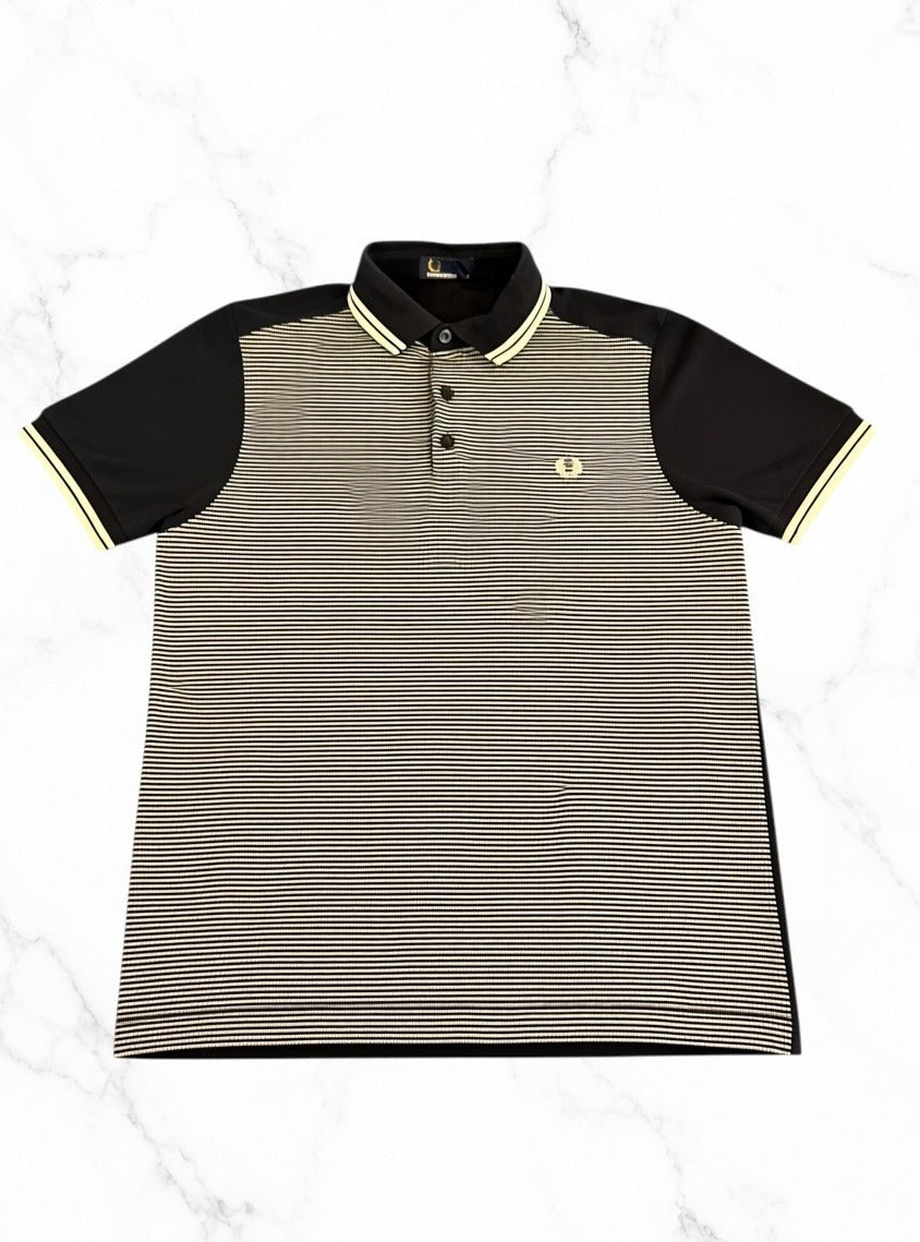 Wit Fred Perry polo maat M (poloshirt) met crème twin tipping