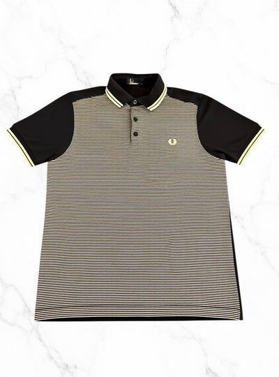 Wit Fred Perry polo maat M (poloshirt) met crème twin tipping