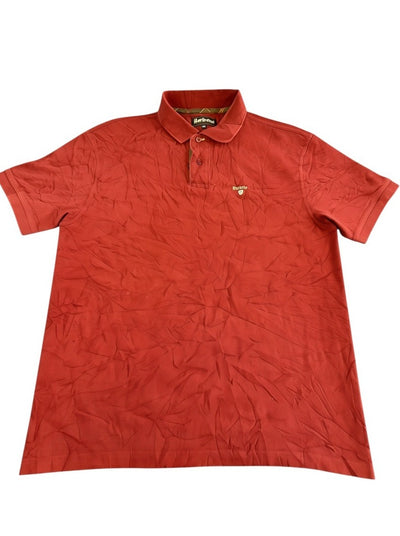Rood Barbour poloshirt (polo) in piqué — maat XXL