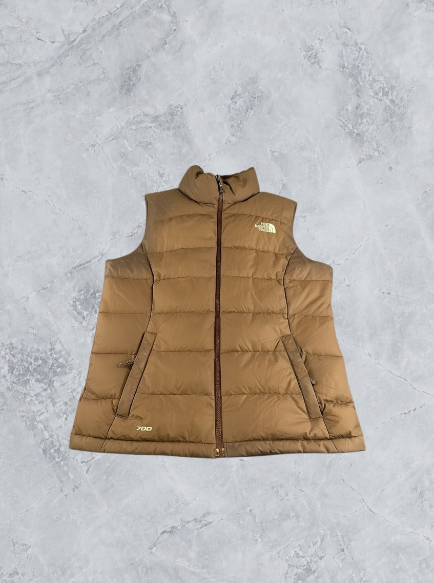 Bruin gilet (donsgilet / bodywarmer), The North Face 700, dames maat S