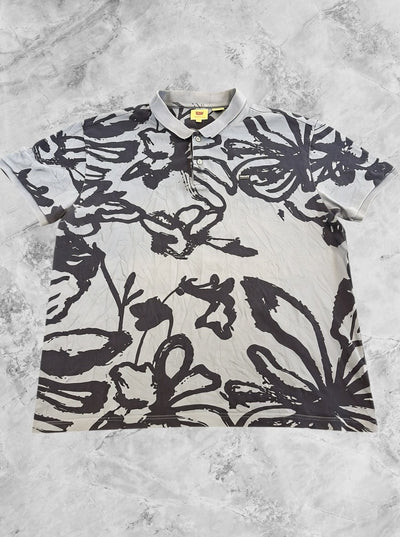 Blauwe Levi's polo (poloshirt) XXL met gave bloemenprint