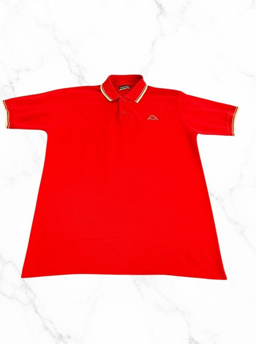 Rode Kappa polo heren, maat M (poloshirt / sportshirt met Omini-logo)