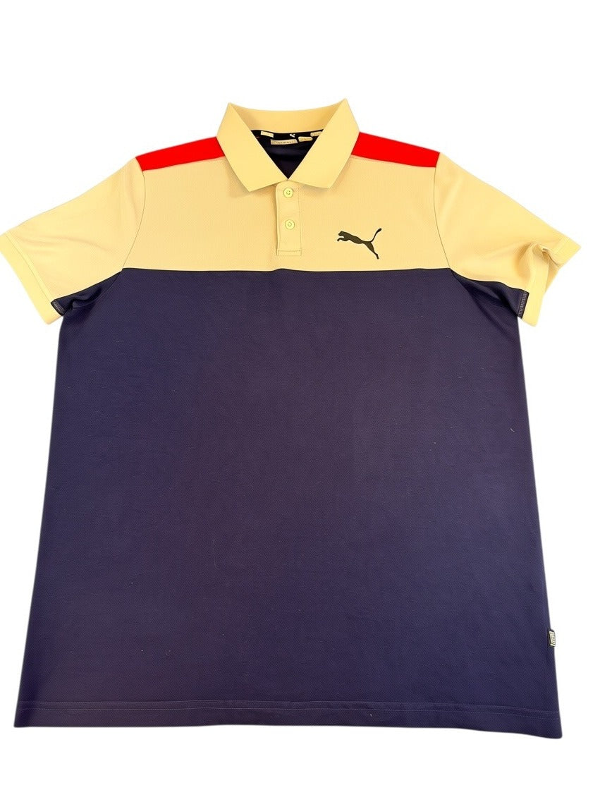 Blauwe Puma polo, heren maat L (poloshirt / piqué polo)