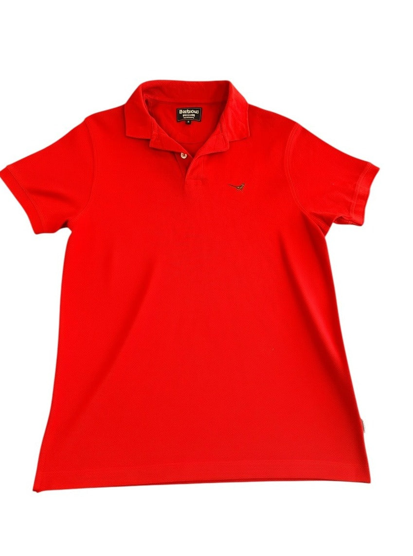 Rood Barbour poloshirt (sportpolo) met fazantlogo, maat S