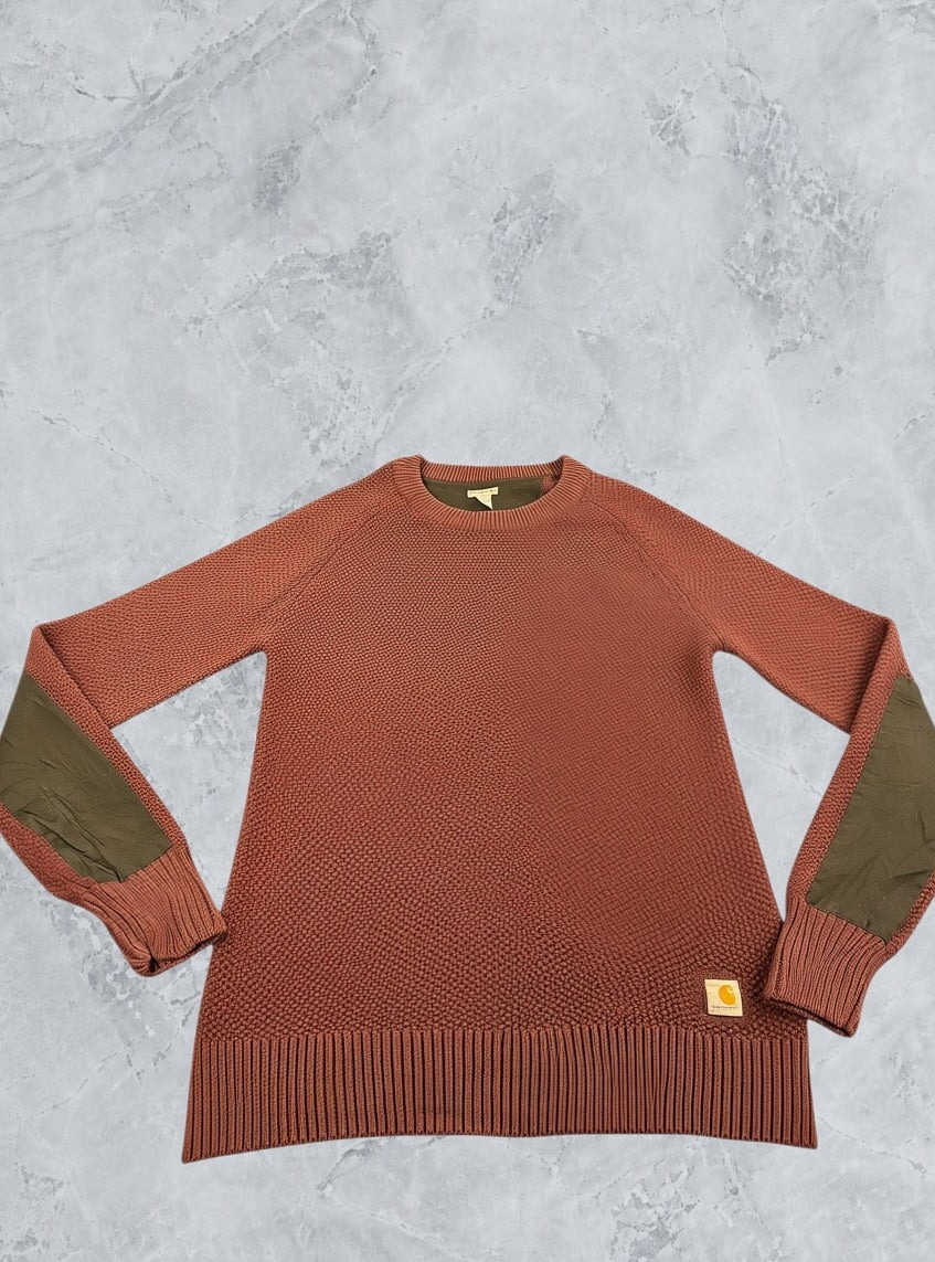 Rood Carhartt grofgebreide trui maat L (chunky knit pullover)