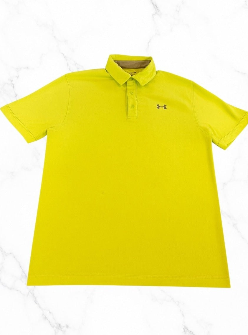 Neongeel Under Armour HeatGear polo maat M (golf- en sportshirt)