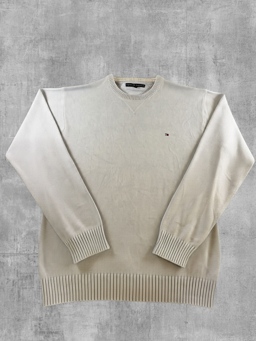 Tommy Hilfiger trui grijs heren maat L sweater pullover gebreid
