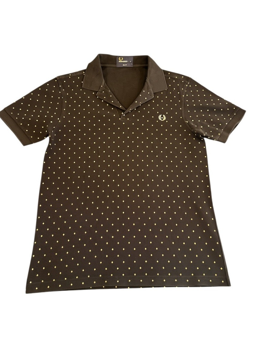 Zwart stippendessin (Fred Perry piqué polo / polohemd), maat XS