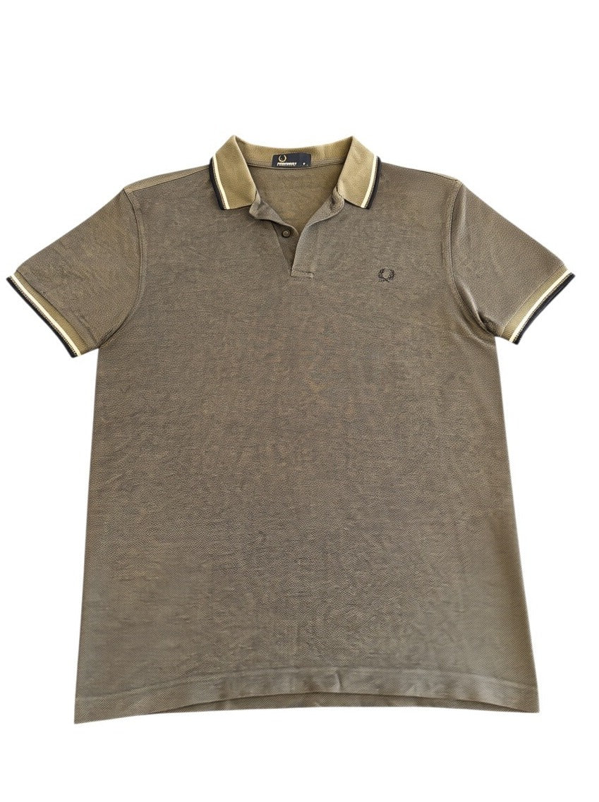 Grijs Fred Perry piqué polo, maat M (poloshirt / polohemd met laurierkrans)