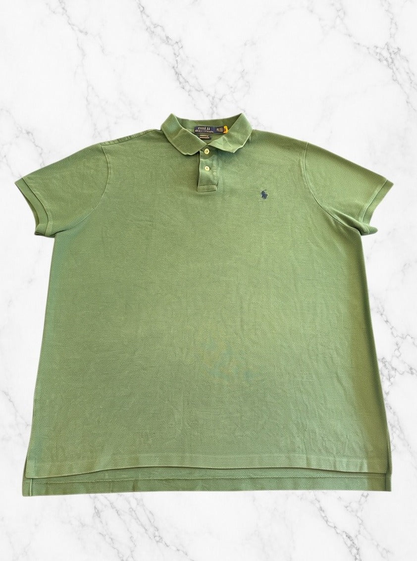 Olijfgroen Polo Ralph Lauren piqué polo, maat XXL Slim Fit (poloshirt / polo top) heren