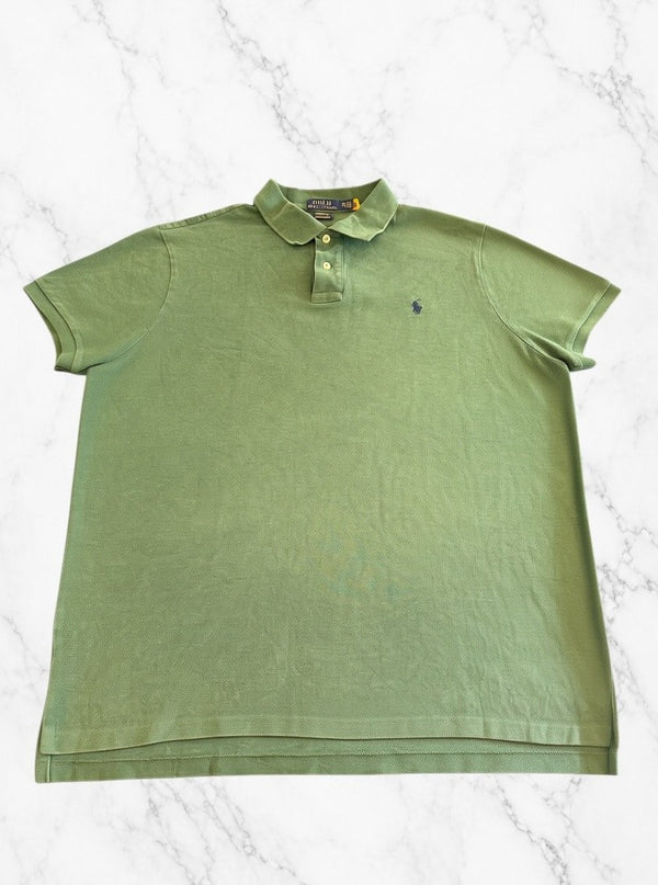 Olijfgroen Polo Ralph Lauren piqué polo, maat XXL Slim Fit (poloshirt / polo top) heren
