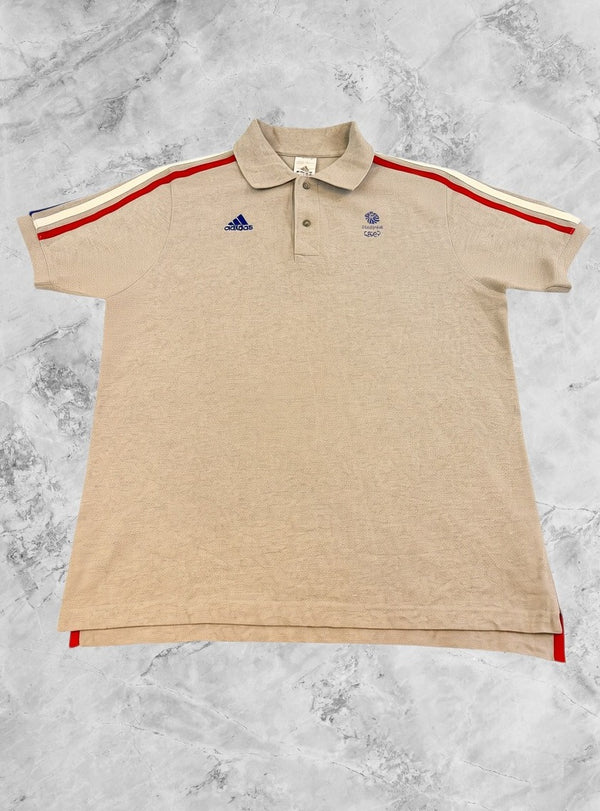 Grijze adidas Team GB polo (poloshirt / sportpolo), maat M