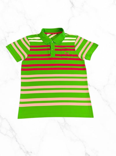 Groen gestreepte Puma polo (poloshirt / pique shirt), heren maat M