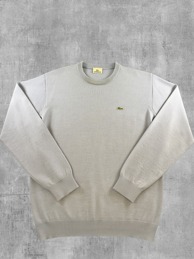 Blauwe Lacoste pullover (trui) van wol - heren maat L, ronde hals