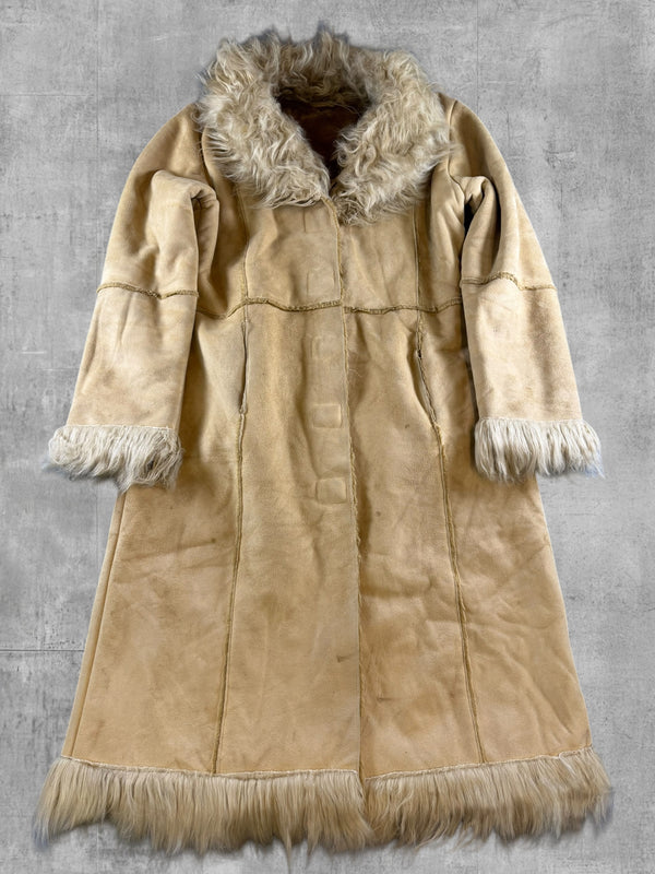 Vintage Dressing Afghaanse jas beige dames maat L