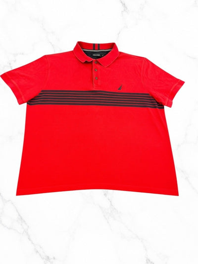 Rood Nautica piqué poloshirt (sportpolo / golfshirt) maat XL