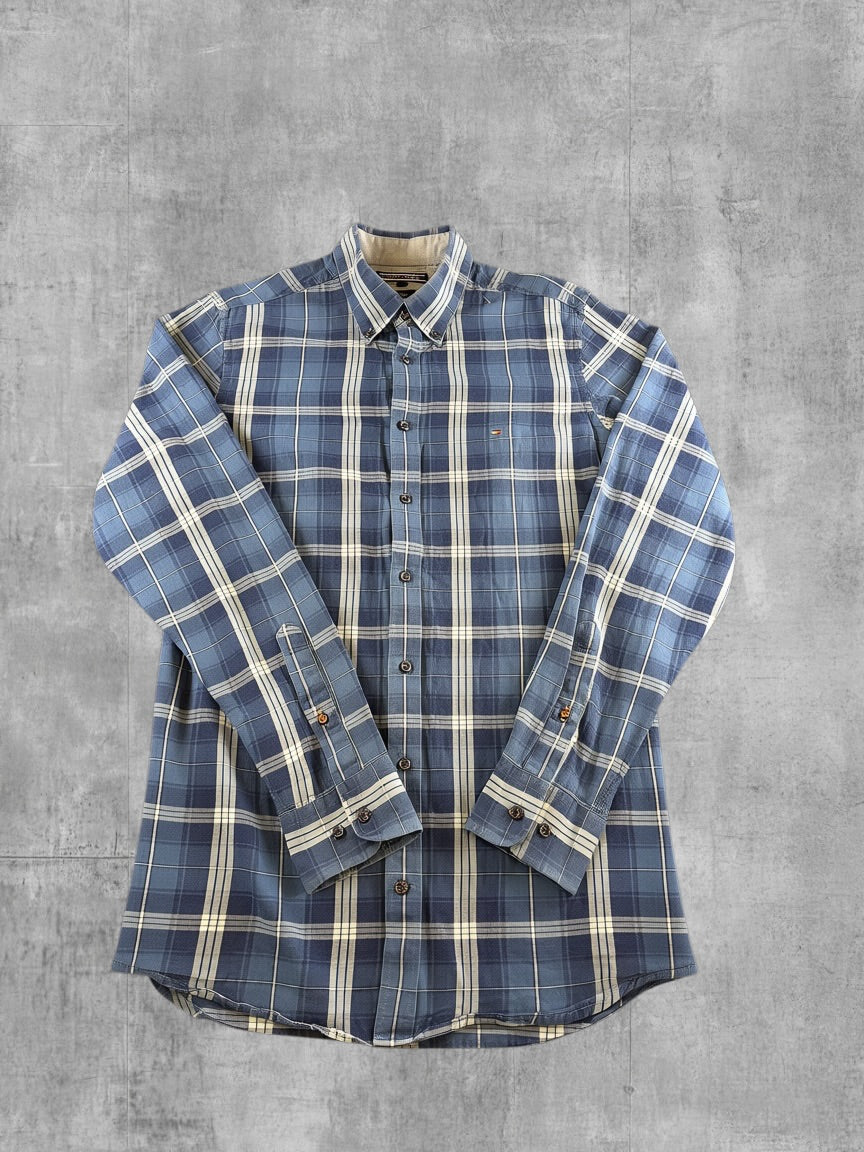 Tommy Hilfiger Blouse blauw geruit Real Indigo
