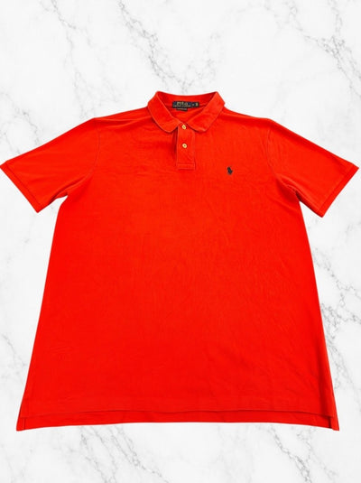 Rood Ralph Lauren piqué shirt (poloshirt / polo), maat L, Classic Fit snit