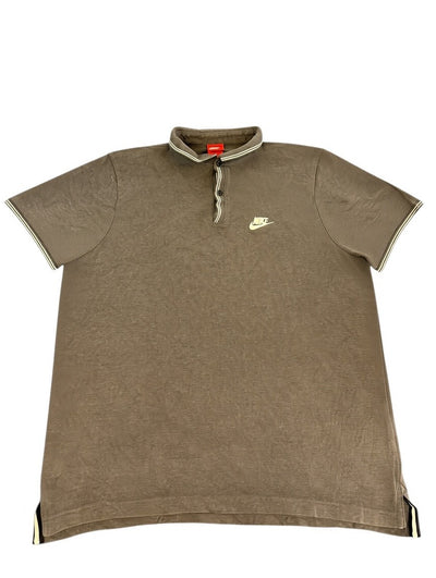 Zwarte Nike polo met crème streep (polo / polohemd), maat XL