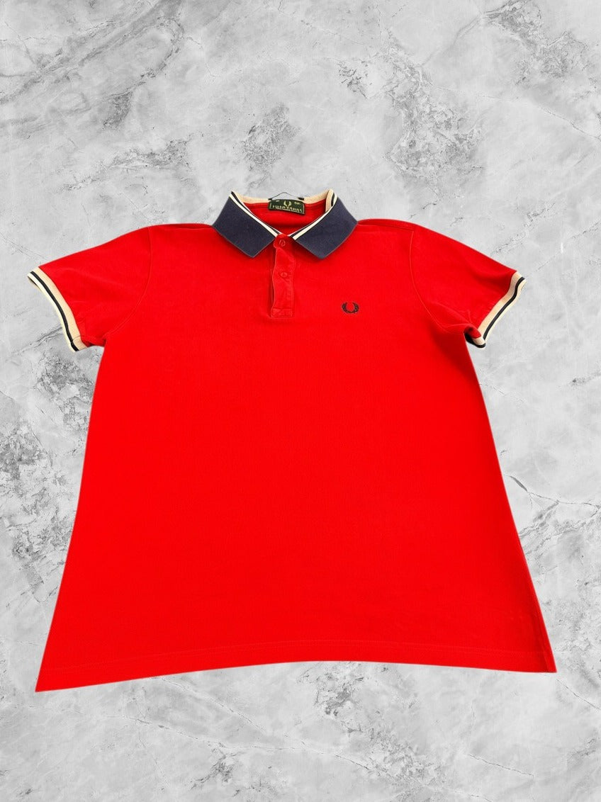 Rode Fred Perry polo maat M (piqué shirt, Special Edition)