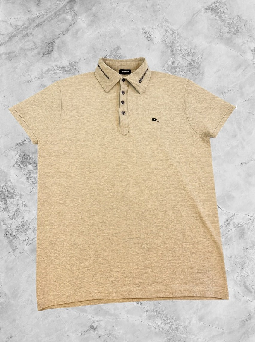 Grijs Diesel golfshirt met ritsdetail in de kraag (polo / poloshirt)