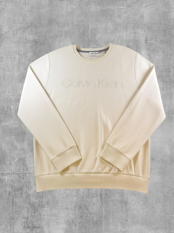 Calvin Klein sweater beige maat L geborduurd logo