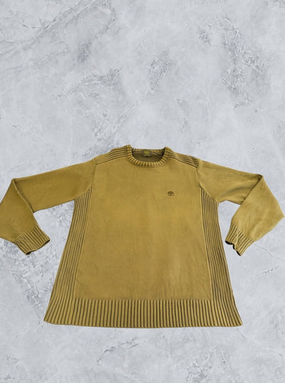 Groene Timberland sweater (trui) met geborduurd boomlogo – maat M