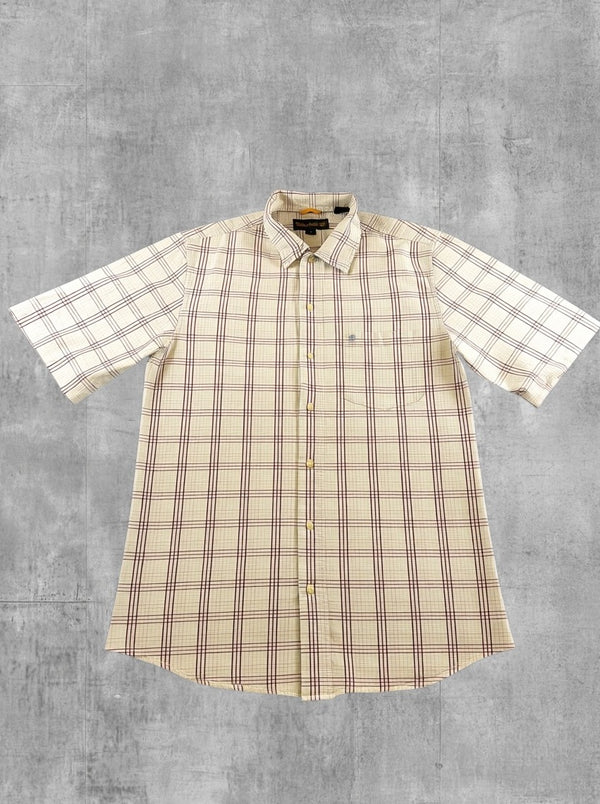 Beige Timberland ruitblouse, maat M (houthakkershemd / flanelshirt) katoen