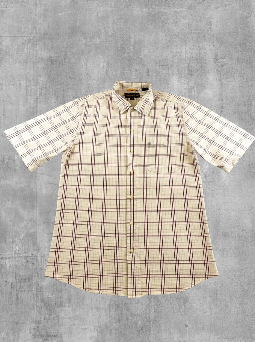 Beige Timberland ruitblouse, maat M (houthakkershemd / flanelshirt) katoen