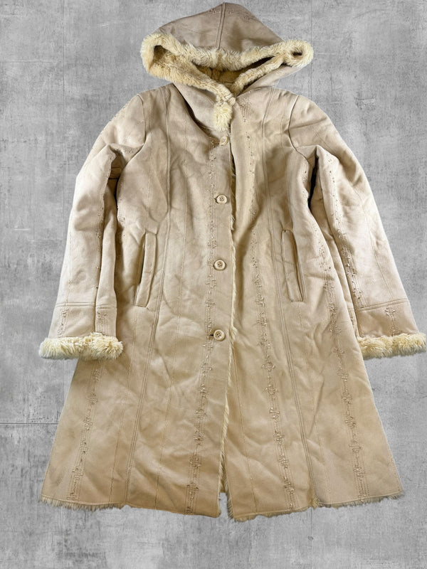 Vintage Dressing Afghaanse jas beige dames maat XL