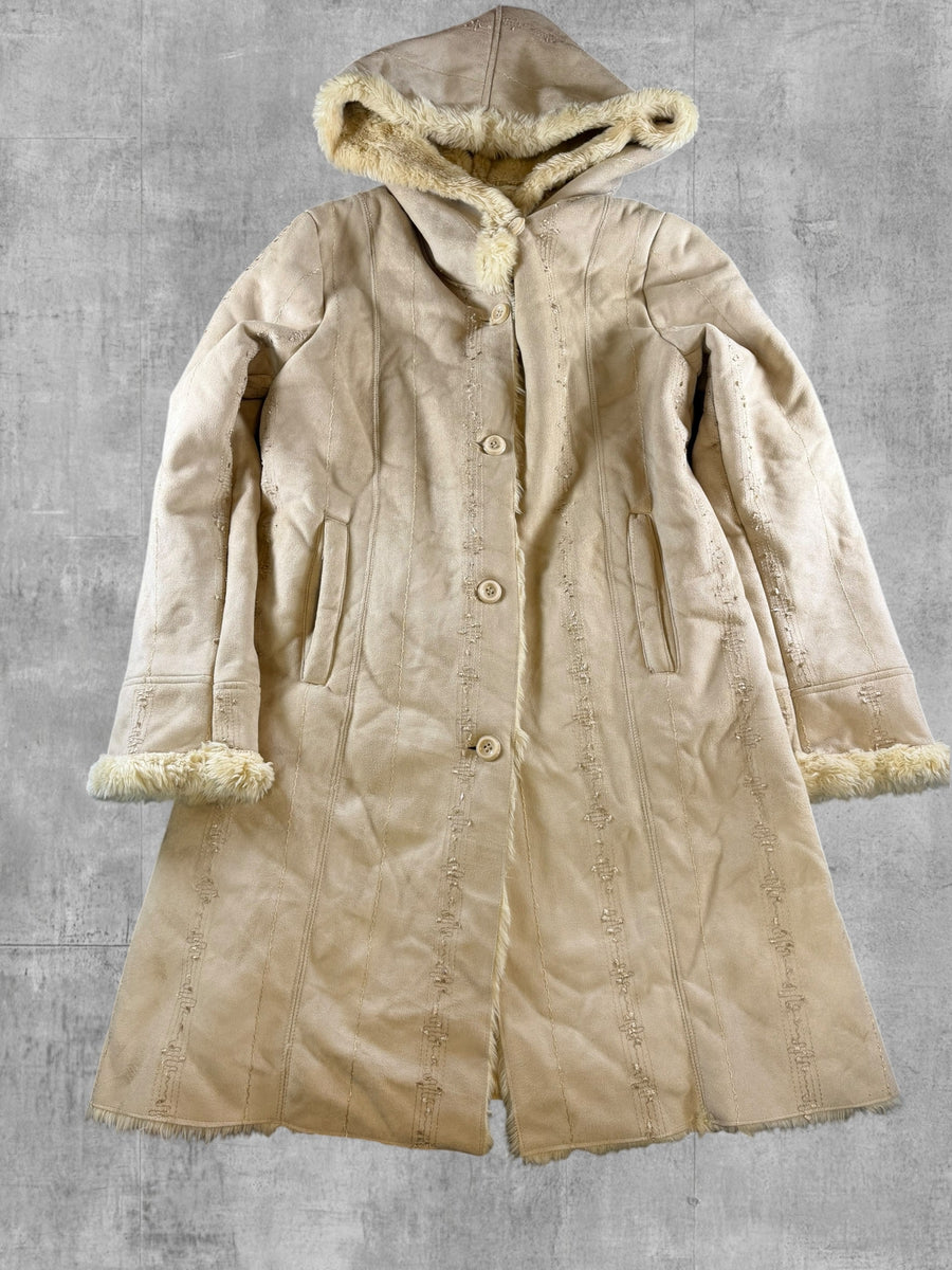 Vintage Dressing Afghaanse jas beige dames maat XL