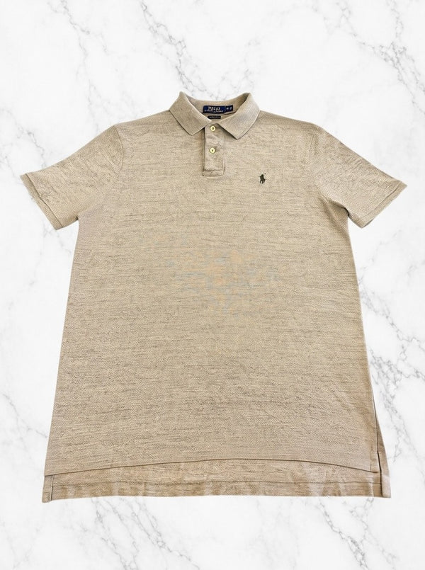 Grijze piqué polo van Ralph Lauren (poloshirt), Maat M Heren