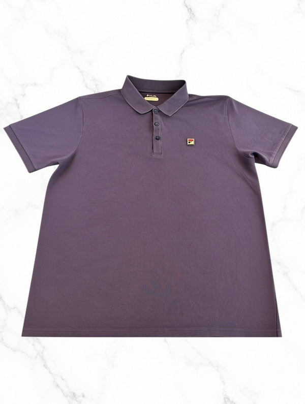 Blauw Fila poloshirt heren maat M (piqué shirt / polo met F-box logo)