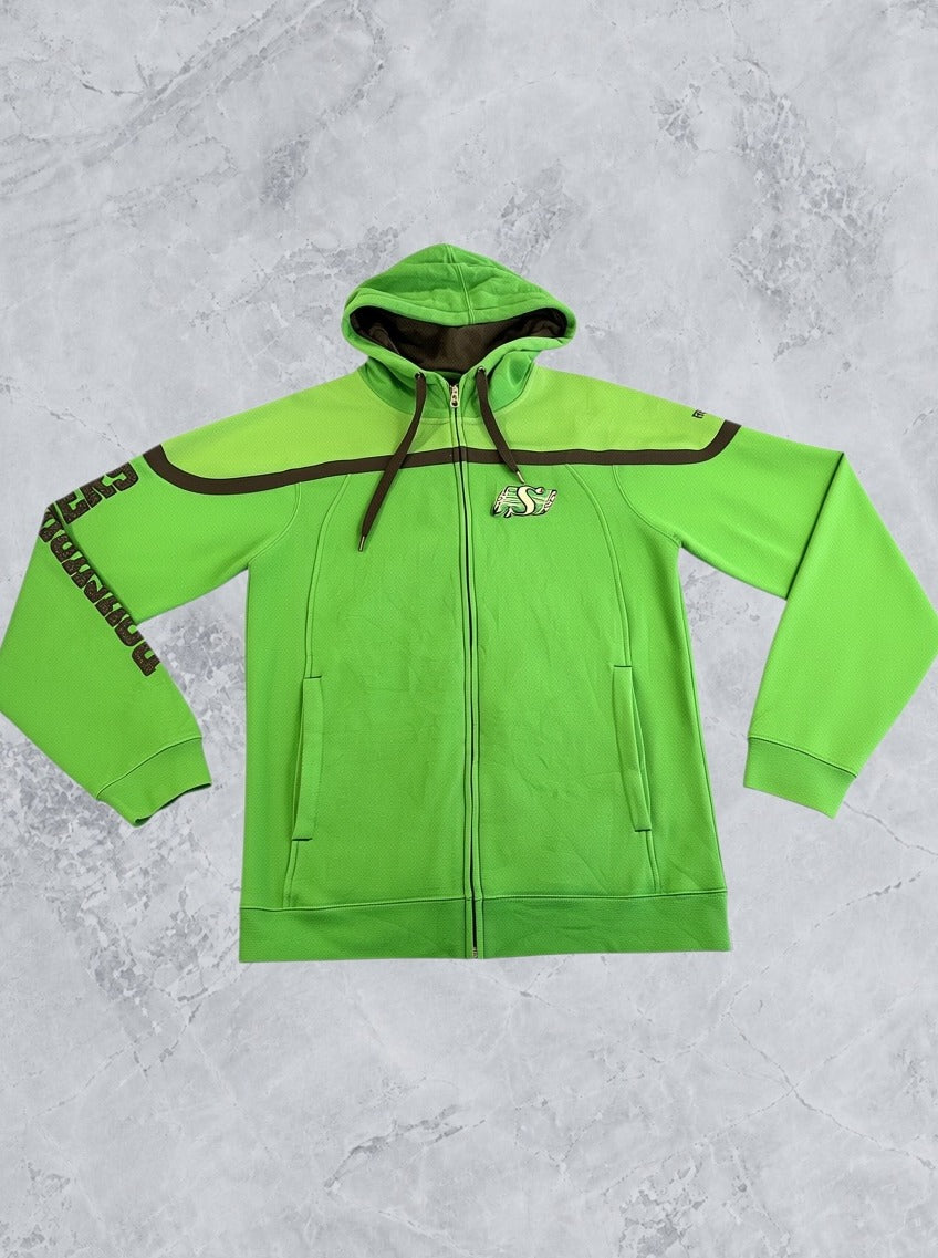 Groen Reebok ritsvest met CFL-clublogo (fleecevest), maat S