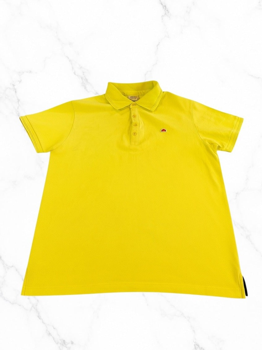 Geel Ellesse Italia polo heren (poloshirt piqué) maat L