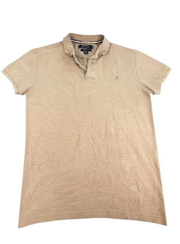 Beige Kangol piquéshirt (golfpolo) met wafelpatroon, maat M