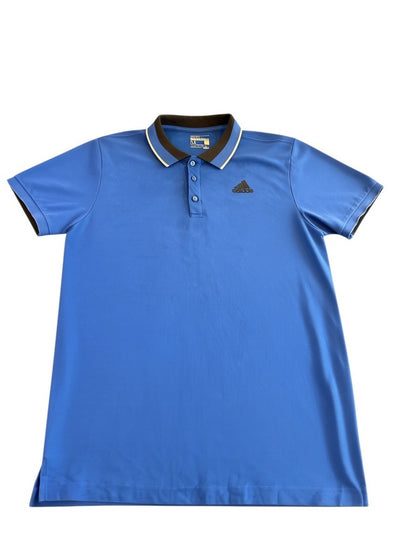 Blauwe adidas polo (sportshirt), maat M