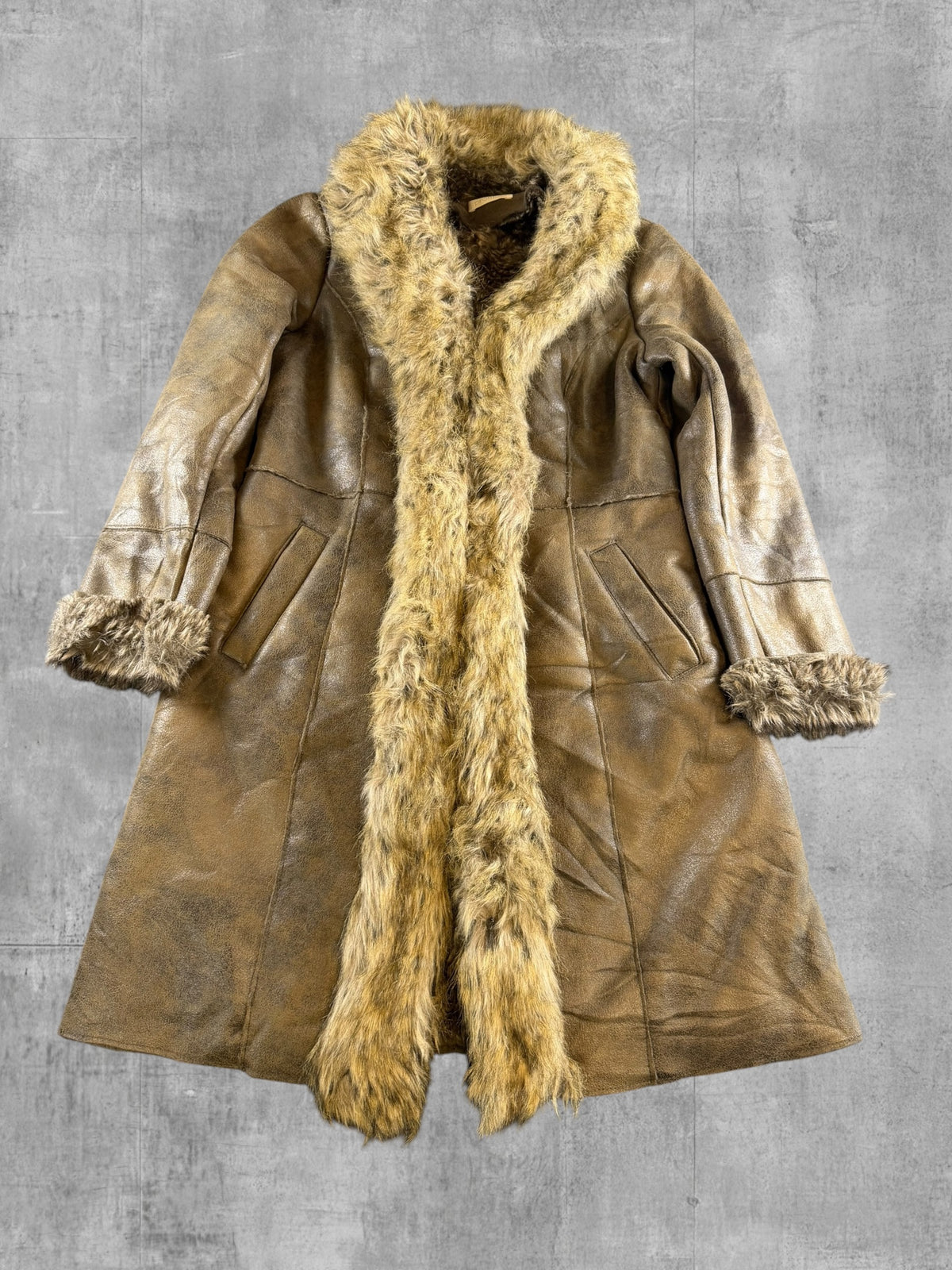 Vintage Dressing Afghaanse jas bruin dames maat L