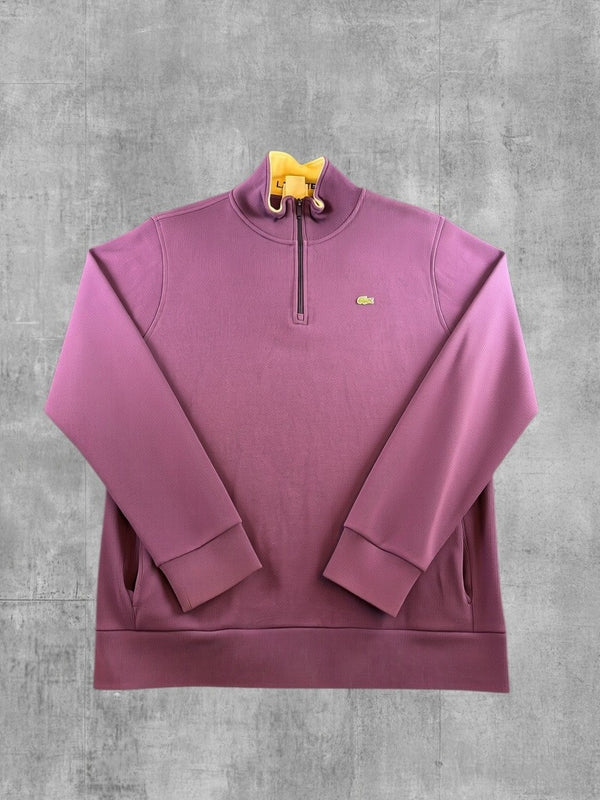Paarse Lacoste sweater (halfzip trui) maat L