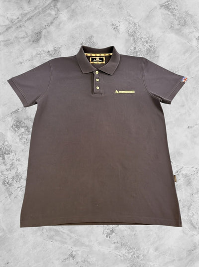 Blauw Aquascutum poloshirt maat M (polo met Club Check kraagbies)
